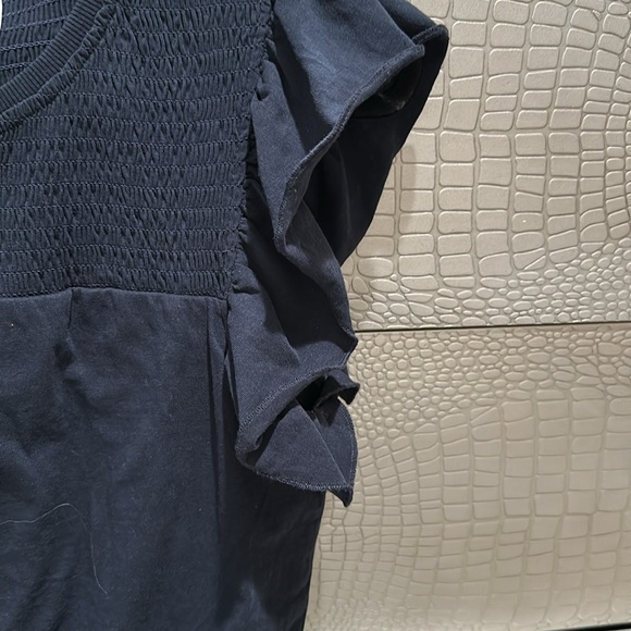 Sundays Dress Womens Small navy Tiered Mini Flutter sleeve - Picture 4 of 5